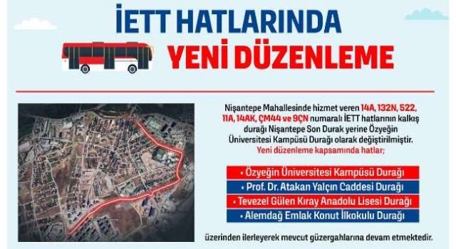 Nişantepe’de 7 İETT Hattının Kalkış Noktası Değişti