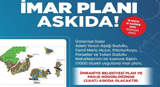 Ümraniye’de 7 Mahallenin İmar Planı Askıya Çıkarıldı